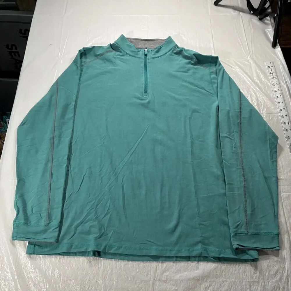 Tasc Men's XL Teal Carrollton Lightweight Quarter-Zip Long Sleeve Pullover